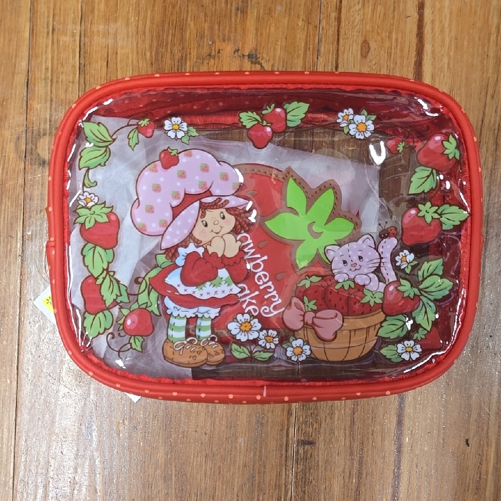 Charming Red and Green Strawberry Accessory Bag
